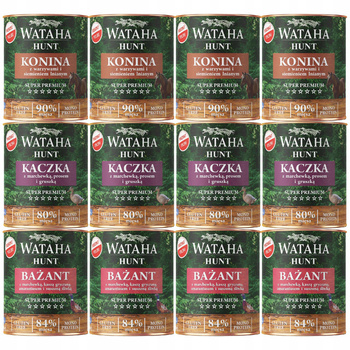 WATAHA HUNT Adult mokra karma dla psa Mix Smaków 12 x 800g zdrowa