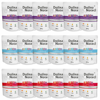 Dolina Noteci Junior mokra karma dla psa 18 x 300g Mix