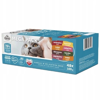 FRENDI kawałki w sosie karma mokra dla kota mięsne smaki 48 x 100g