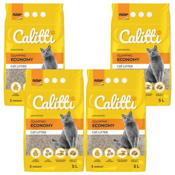Żwirek bentonitowy dla kota Calitti Economy 4 x 5l