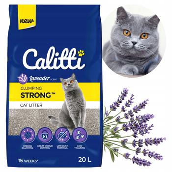 CALITTI Strong Żwirek bentonitowy dla kota Lawendowy 20 L