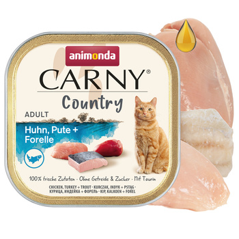 ANIMONDA Carny Country karma mokra dla kota Kurczak Indyk Pstrąg 100g