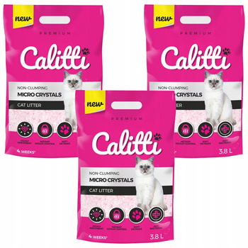 CALITTI Micro Crystal Żwirek Silikonowy drobny do kuwety dla kota 3 x 3,8L