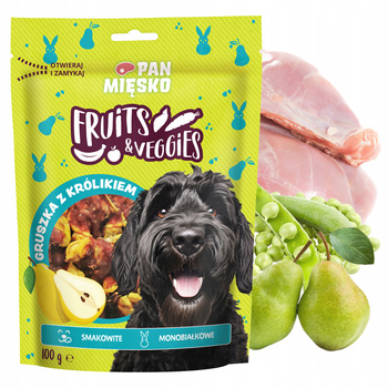 Pan Mięsko Fruits & Veggies przysmak dla psa Gruszka z Królikiem 100g