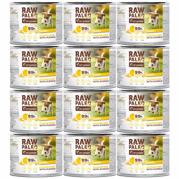 RAW PALEO PUPPY Duoprotein Indyk Dorsz karma dla szczeniąt mokra 12 x 200g