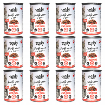 TUF TUF Karma mokra dla kota KAWAŁKI W SOSIE Wołowina 12x415g