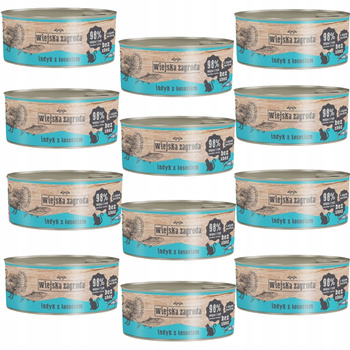 WIEJSKA ZAGRODA Karma mokra dla kota Indyk Łosoś 12 x 85g  Bezzbożowa