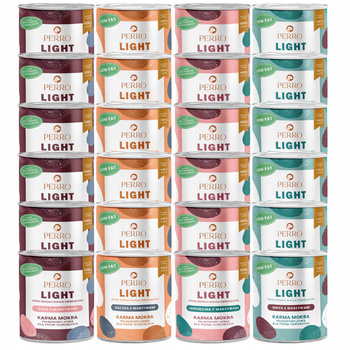 PERRO Light Monobiałkowa karma mokra dla psa mix smaków 24 x 800g