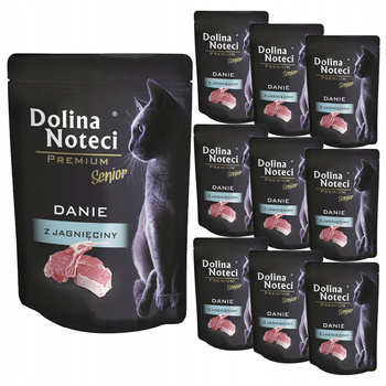 DOLINA NOTECI Premium Senior Danie karma mokra kota Jagnięcina 10 x 85g