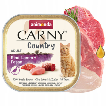 ANIMONDA Carny Country karma mokra dla kota Wołowina Jagnię Bażant 100g