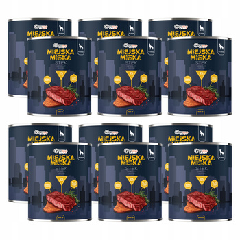 Gaczoo Miejska Miska bezzbożowa karma mokra dla psa Stek Wołowy 12 x 800g