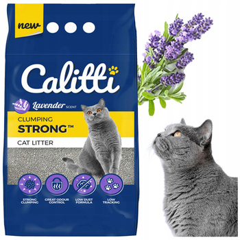 Żwirek bentonitowy dla kotów Calitti Strong 10l Lawenda