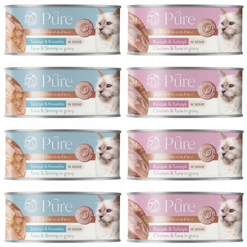 PET REPUBLIC Pure karma mokra dla kota mix smaków 8 x 80g