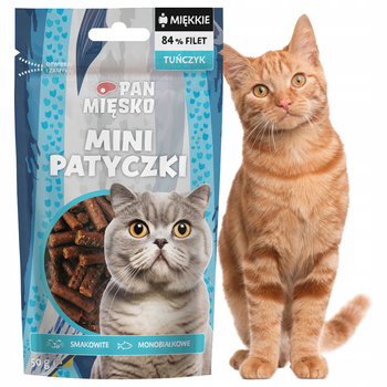 PAN MIĘSKO Mini Patyczki Naturalny Smakołyk przysmak dla kota Tuńczyk 50g