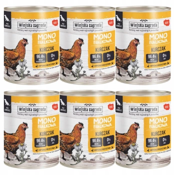 WIEJSKA ZAGRODA Monobiałkowa Kurczak karma mokra dla psa 6 x 800g