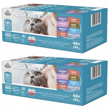 FRENDI kawałki w sosie karma mokra dla kota rybne smaki 96 x 100g
