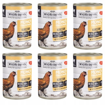 WIEJSKA ZAGRODA MONO Karma mokra dla kota Kurczak 6 x 400g