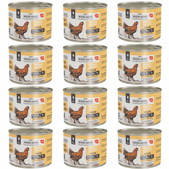 WIEJSKA ZAGRODA MONO Karma mokra dla kota Kurczak 12x200g