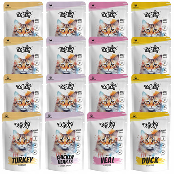 TUF TUF Saszetka Karma mokra dla kota mix smaków 16 x 100g Bezzbożowa