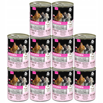 PET REPUBLIC Mono Wieprzowina karma dla kota mokra 10 x 400g monobiałkowa