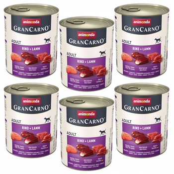 Animonda GranCarno mokra karma dla psa 6 x 800g wołowina jagnięcina