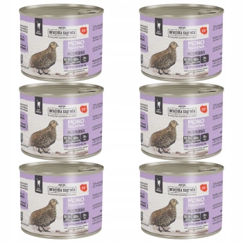 WIEJSKA ZAGRODA MONO Karma mokra dla kota 6 x 200g Przepiórka