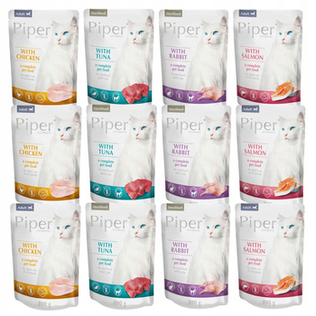 DOLINA NOTECI PIPER Karma mokra dla kota mix smaków 12 x 100g Bezzbożowa