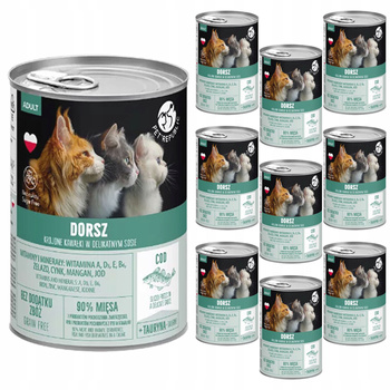 PET REPUBLIC Karma mokra dla kota Dorsz 10 x 400g