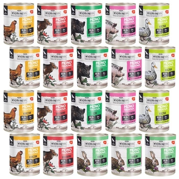 WIEJSKA ZAGRODA Monobiałkowa Mix Smaków karma mokra dla psa 20 x 800g