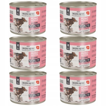 WIEJSKA ZAGRODA MONO Karma mokra dla kota 6 x 200g Wołowina