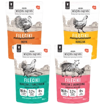 Wiejska Zagroda Fileciki karma mokra dla kota Mix Smaków 4 x 85g