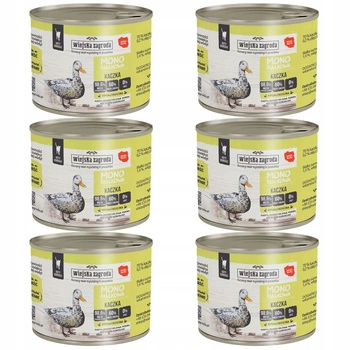 WIEJSKA ZAGRODA MONO Karma mokra dla kota Kaczka 6 x 200g bezzbożowa