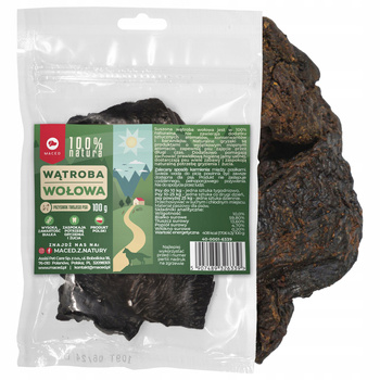MACED Wątroba Wołowa Naturalny zdrowy Przysmak Gryzak dla psa 100g