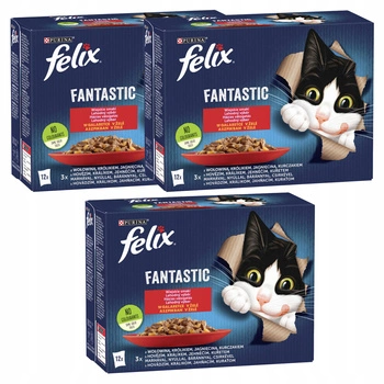 PURINA Felix Fantastic karma mokra dla kota mięsny mix smaków 36 x 85g