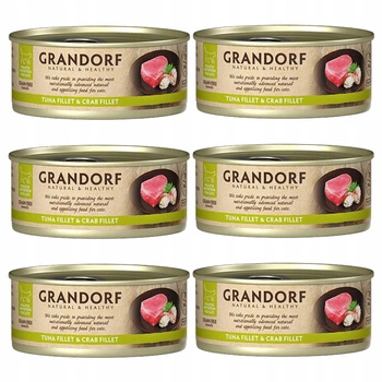 GRANDORF zdrowa karma mokra dla kota Tuńczyk Krab 6 x 70g Bezzbożowa