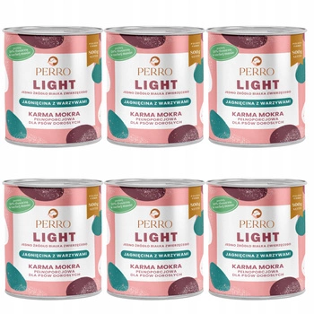 PERRO Light Monobiałkowa karma mokra dla psa Jagnięcina warzywa 6 x 800g
