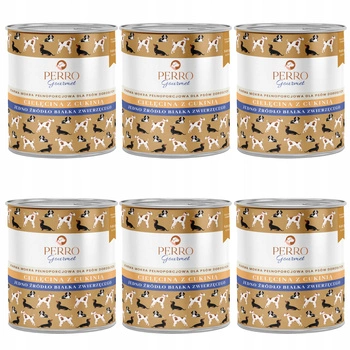 Perro Gourmet Monobiałkowa Karma Mokra dla psa Cielęcina z Cukinią 6 x 800g 