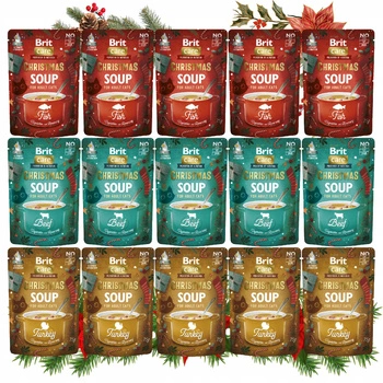 BRIT CHRISTMAS SOUP karma mokra zupa dla kota mix smaków 15 x 75g