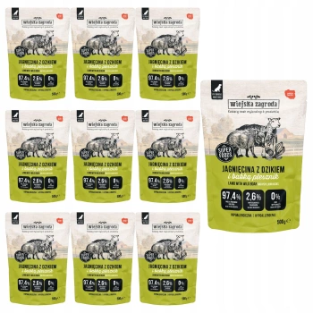 Wiejska Zagroda karma mokra dla psa Jagnięcina z Dzikiem 10 x 500g