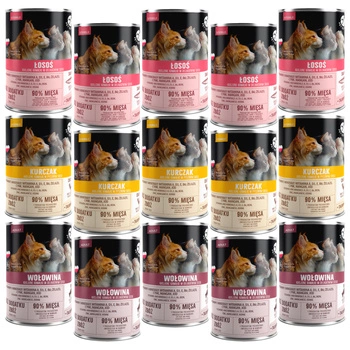 PET REPUBLIC karma mokra dla kota mix smaków 15 x 400g Bezzbożowa