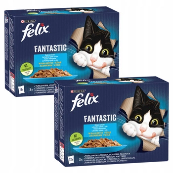 PURINA Felix Fantastic karma mokra dla kota rybny mix smaków 24 x 85g