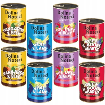 DOLINA NOTECI SUPERFOOD Karma mokra dla psa mix smaków 8 x 400g