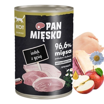 Pan Mięsko mokra karma dla kota 400g Indyk Gęś
