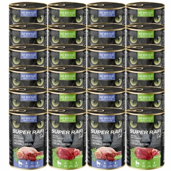 SUPER RAFI Cat karma mokra dla kota mix smaków 24 x 400g