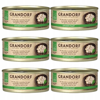 GRANDORF zdrowa karma mokra dla kota Kurczak 6 x 70g Hipoalergiczna Bezzbożowa