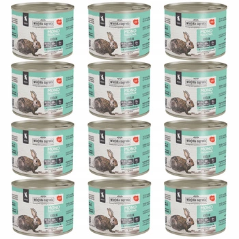 WIEJSKA ZAGRODA MONO mokra karma dla kociąt 12x200g Królik 