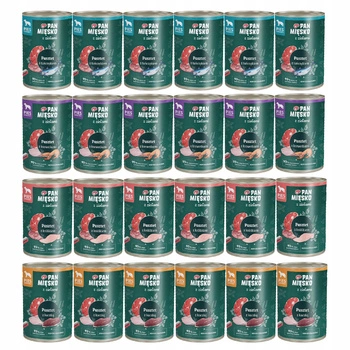 PAN MIĘSKO z Ziołami Karma mokra dla psa mix smaków 24 x 400g