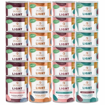 PERRO Light Monobiałkowa karma mokra dla psa mix smaków 24 x 800g
