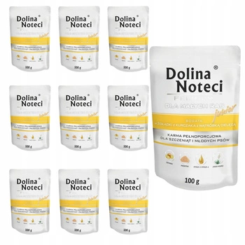 Dolina Noteci Premium Junior mokra karma dla szczeniąt 10 x 100g Kurczak Cielęcina