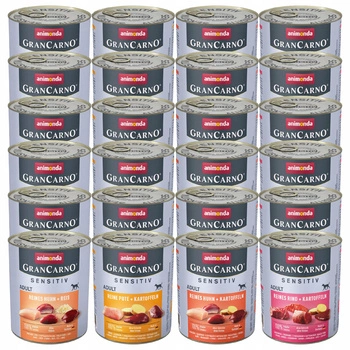 ANIMONDA GranCarno Sensitive karma mokra dla psa Mix Smaków 24 x 800g